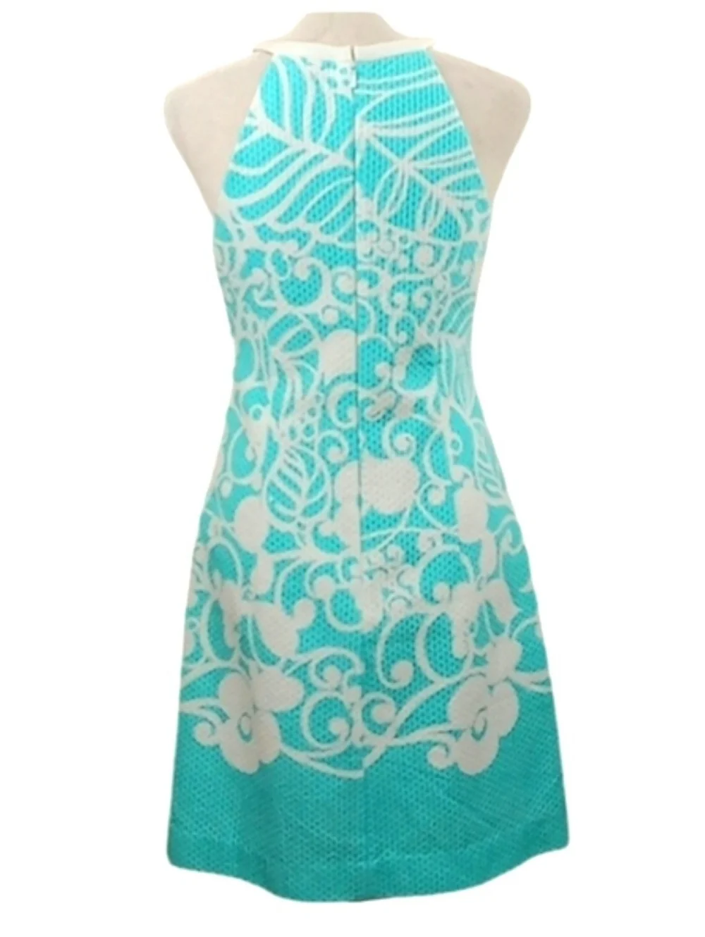 Lilly Pulitzer Pearl Halter Shift Dress Shorely Blue Pick Up Lines Border Sz 0 - Picture 9 of 14